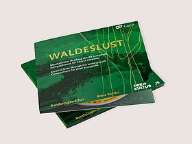CD-Cover Waldeslust, grün mit gelber Schrift, Deutscher Musikrat Bundesjugendchor
