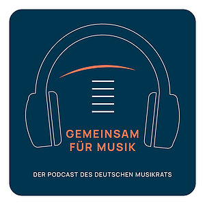 DMR Podcast Bild, Kopfhörer gemalt mit Logo
