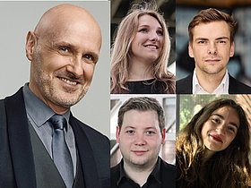 5 Portraitfotos als Kollage; Forum Dirigieren; Deutscher Musikrat